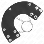Anello Per Pene Catena 4 Cm Metallo 7 Cm Con Cintura In Pelle - Kink - immagine 4