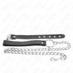 Anello Per Pene In Pelle Con Cinghia 21,5 X 2 Cm E Catena In Metallo 60 Cm - Kink - immagine 4
