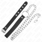 Anello Per Pene In Pelle Con Cinghia 21,5 X 2 Cm E Catena In Metallo 60 Cm - Kink - immagine 3