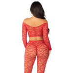 Crop Top + Calze Rosso Taglia Unica - Leg Avenue - immagine 5