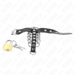Anello Per Pene In Pelle Con Cinghia Di Bloccaggio 21 X 2 Cm E 5 Anelli In Metallo Da 3 Cm A 4 Cm - Kink - immagine 5