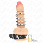 Anello Per Pene In Pelle Con Cinghia Di Bloccaggio 21 X 2 Cm E 5 Anelli In Metallo Da 3 Cm A 4 Cm - Kink - immagine 2