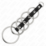 5 Anelli Per Pene In Metallo Da 3,2 Cm A 5 Cm Collegati Da Pelle - Kink - immagine 4