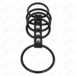 5 Anelli Per Pene In Silicone Da 3,8 Cm A 4,8 Cm Collegati Da Pelle - Kink - immagine 4