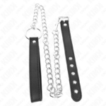 Anello Per Pene In Pelle 21,5 X 2 Cm Con Catena In Metallo Da 60 Cm E Cinturino In Pelle - Kink - immagine 3