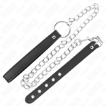 Anello Per Pene In Pelle 21,5 X 2 Cm Con Catena In Metallo Da 60 Cm E Cinturino In Pelle - Kink - immagine 4