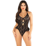 Body Con Fiocco E Volant Nero Taglia Unica - Leg Avenue