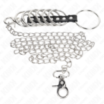 7 Anelli Per Pene In Metallo Da 3,8 Cm A 5 Cm Collegati Con Pelle E Catena In Metallo 100 Cm - Kink - immagine 3