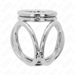 Anello Per Pene In Metallo Cromato Triplo Da 3,8 Cm A 5 Cm Modello 1 - Kink - immagine 4