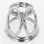 Anello Per Pene In Metallo Cromato Triplo Da 3,8 Cm A 5 Cm Modello 1 - Kink - immagine 5