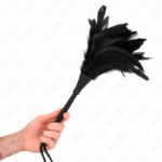 Piume Di Pollo Sollegato A Forma Di Corno Nero 36 Cm - Kink - immagine 2