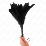 Piume Di Pollo Sollegato A Forma Di Corno Nero 36 Cm - Kink - immagine 3