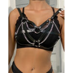 953713 Cintura Punk Bondage Fibbia Metallo Nera Taglia Unica - Subblime - immagine 7