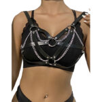 953713 Cintura Punk Bondage Fibbia Metallo Nera Taglia Unica - Subblime