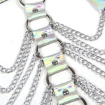 953737 Imbracatura Pettorale Con Anelli E Catene Argento Taglia Unica - Subblime - immagine 8