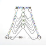 953737 Imbracatura Pettorale Con Anelli E Catene Argento Taglia Unica - Subblime - immagine 4