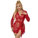 953782 Camicia Da Notte In Pizzo + Perizoma Rosso L/Xl - Subblime - immagine 2