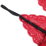 953898 Camicia Da Notte In Seta E Pizzo + Slip Rosso S/M - Subblime - immagine 12