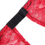 953898 Camicia Da Notte In Seta E Pizzo + Slip Rosso S/M - Subblime - immagine 13