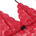 953898 Camicia Da Notte In Seta E Pizzo + Slip Rosso S/M - Subblime - immagine 10