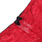 953898 Camicia Da Notte In Seta E Pizzo + Slip Rosso S/M - Subblime - immagine 9