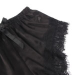 953942 Vestaglia Da Notte Casual In Seta + Pantaloni In Pizzo Nero L/Xl - Subblime - immagine 5