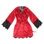 954024 Canottiera Con Schiena Trasparente In Pizzo + Perizoma Rosso/Nero L/Xl - Subblime - immagine 4