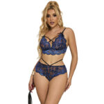 954079 Reggiseno + Slip Pizzo Blu L/Xl - Subblime - immagine 4