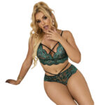 954086 Reggiseno + Slip Pizzo Verde S/M - Subblime - immagine 3
