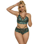 954093 Reggiseno + Slip Pizzo Verde L/Xl - Subblime