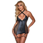 954451 Abito Sexy In Rete Pelle Nero L/Xl - Subblime