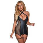 954451 Abito Sexy In Rete Pelle Nero L/Xl - Subblime - immagine 3