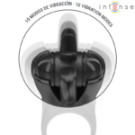 Mabel Anello Vibrante 10 Vibrazioni Con Stimolatore Clitorideo Nero - Intense - immagine 4