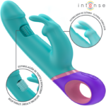 Monica Vibratore Rabbit Con Stimolatore G-Spot Rotante Blu - Intense