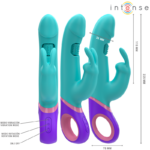 Monica Vibratore Rabbit Con Stimolatore G-Spot Rotante Blu - Intense - immagine 2