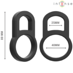 Bobby Doppio Anello Per Pene In Silicone Nero - Intense - immagine 3