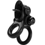 Passionate Ring Doppio Anello Vibrante + Stimolatore Clitoride Nero - Pretty Love
