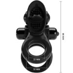 Passionate Ring Doppio Anello Vibrante + Stimolatore Clitoride Nero - Pretty Love - immagine 4
