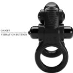 Passionate Ring Doppio Anello Vibrante + Stimolatore Clitoride Nero - Pretty Love - immagine 5