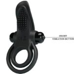 Doppio Anello Vibrante + Stimolatore Clitorideo 10 Vibrazioni Nero - Pretty Love - immagine 4