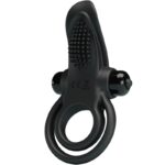 Doppio Anello Vibrante + Stimolatore Clitorideo 10 Vibrazioni Nero - Pretty Love