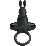 Anello Vibrante + Stimolatore Clitorideo Coniglio 10 Vibrazioni Nero - Pretty Love - immagine 2