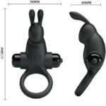 Anello Vibrante + Stimolatore Clitorideo Coniglio 10 Vibrazioni Nero - Pretty Love - immagine 3