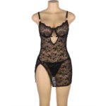 954185 Babydoll In Pizzo Con Spalline Regolabili Nero S/M - Subblime - immagine 3
