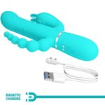 Cammy 4 In 1 Multifunzione Vibratore Triple Rabbit Blu - Pretty Love - immagine 8
