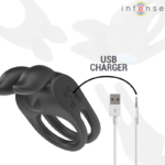 Sam Vibratore Doppio Anello Per Pene 10 Vibrazioni Nero - Intense - immagine 6