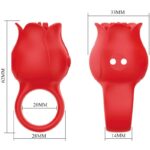 Vibratore A Dita A Forma Di Rosa Jae 10 Vibrazioni Rosso - Pretty Love - immagine 6