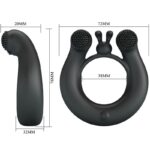 Anello Vibrante Dahlia + Stimolatore Clitorideo 12 Vibrazioni Nero - Pretty Love - immagine 6