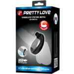 Anello Vibrante Dahlia + Stimolatore Clitorideo 12 Vibrazioni Nero - Pretty Love - immagine 9