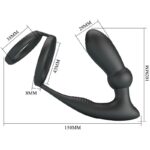 Anello Per Pene Emoni + Tappo Anale 12 Vibrazioni Nero - Pretty Love - immagine 5